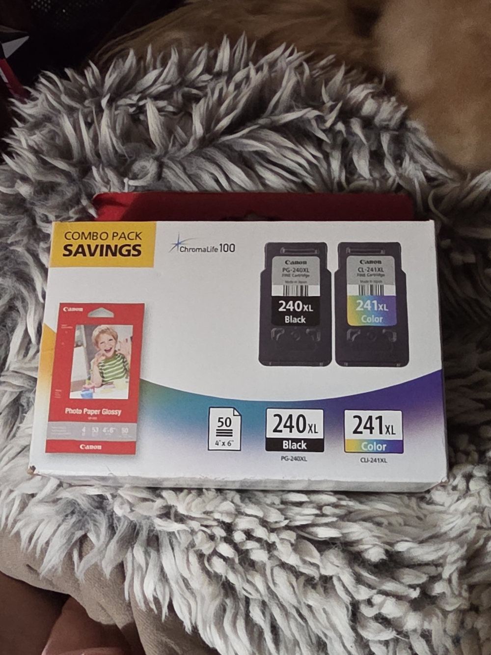 Canon 240XL Black & 241XL Color Ink Cartridge Combo Pack - White